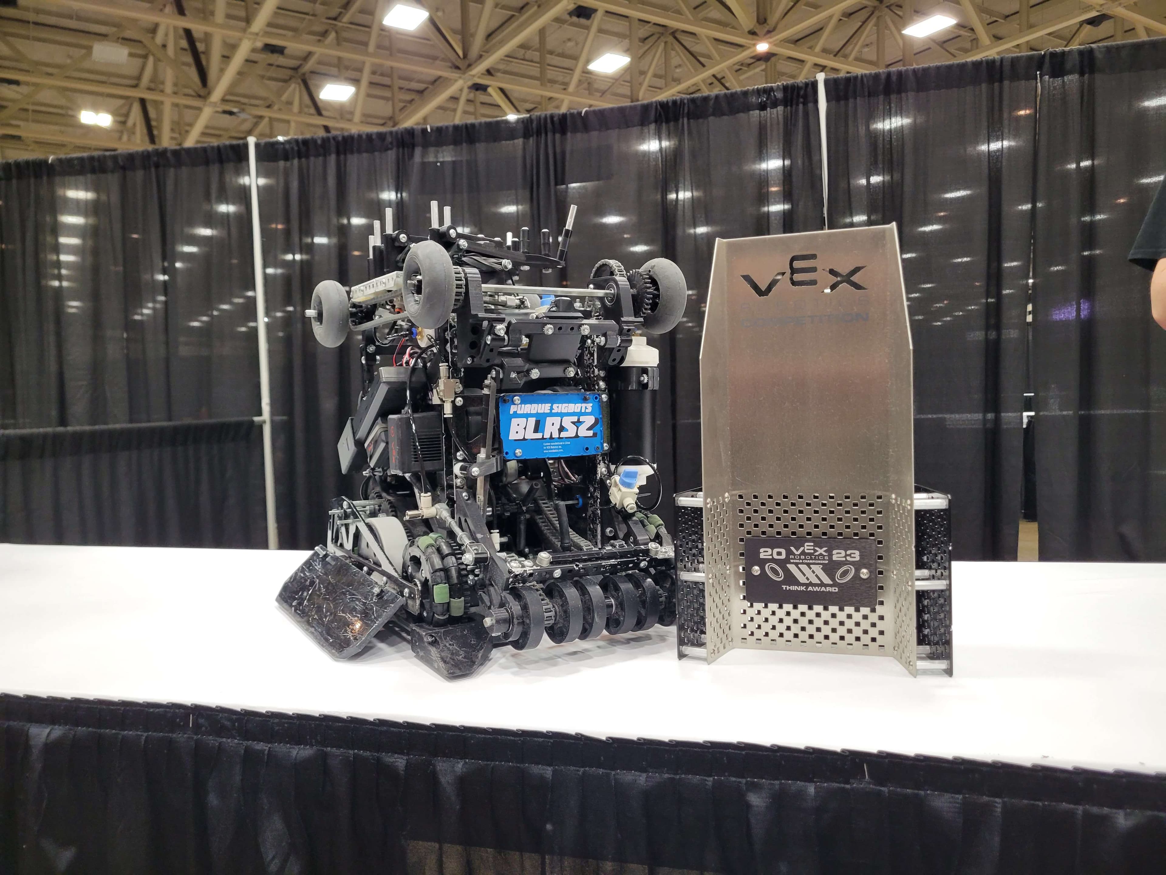 Purdue SIGBots Black Lightning robot at competition